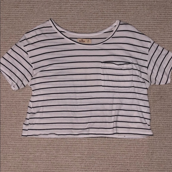 black & white striped crop top! - Picture 1 of 2